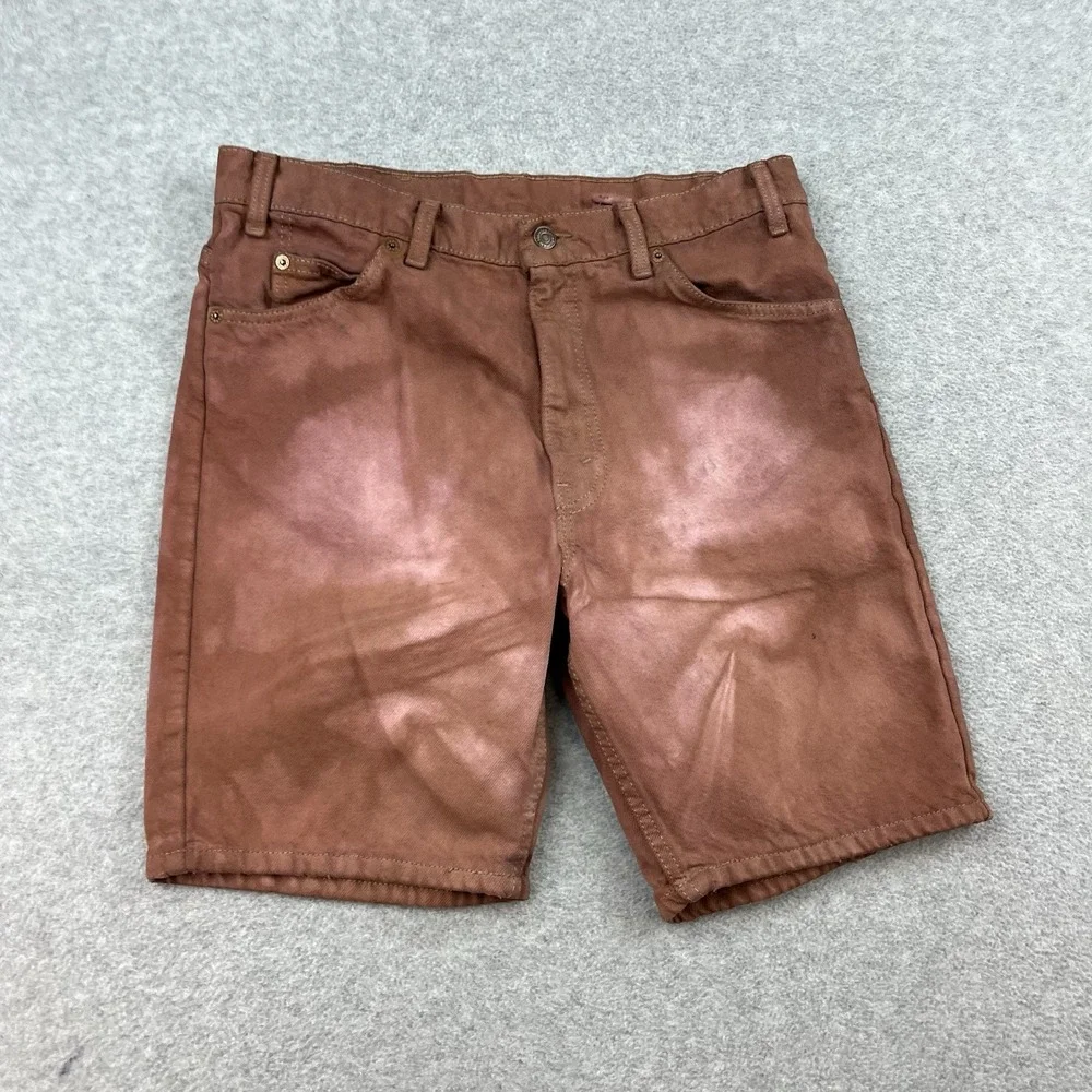 Vintage  Levis 505 Brown‎ Dyed Mens 34 Relaxed Fit Jorts Denim Shorts 90s USA